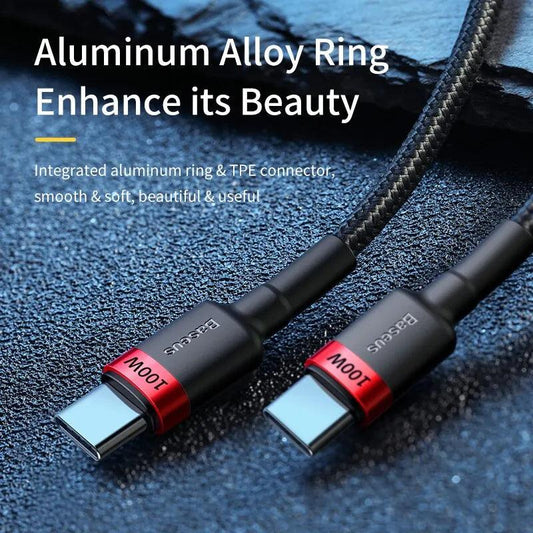 Baseus USB Type C To USB C Cable For iPhone 15 100W/5A PD Fast Charging Charger Cord For Macbook Xiaomi Samsung Type-C Cable - MANDOTOS