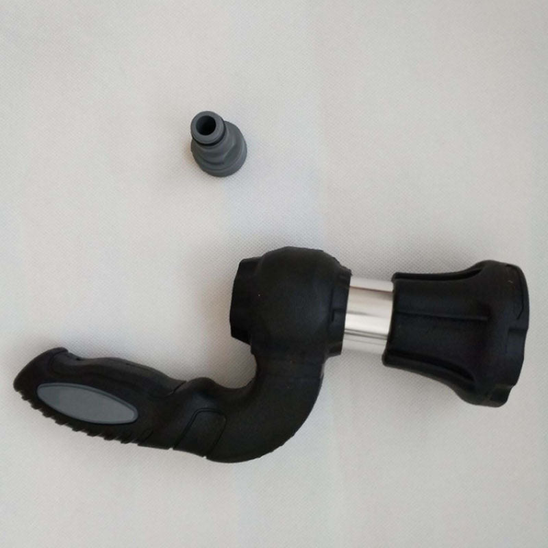 Mighty Power Hose Blaster Nozzle two-piece set; black ergonomic spray gun with chrome collar and gray tip