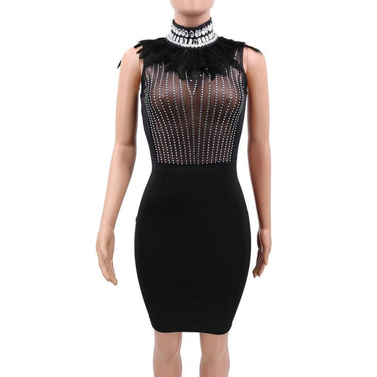 Bandage beads evening dress MANDOTOS
