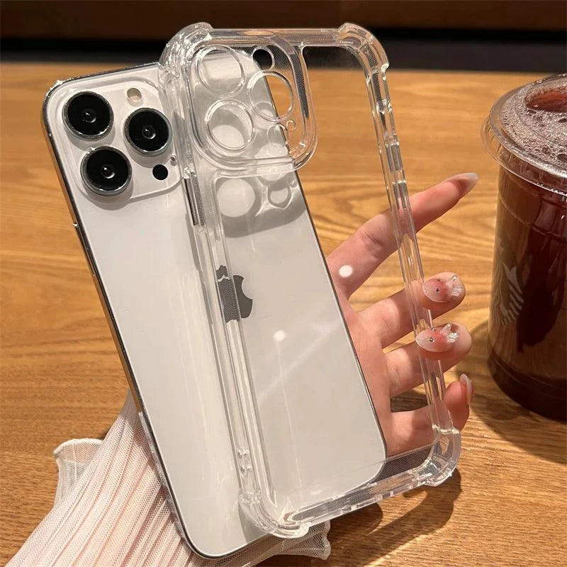 Luxury Shockproof Transparent Case For iPhone 15 14 13 12 11 Pro Max X Xs XR Max 7 8 Plus Bumper Cases Cover - MANDOTOS
