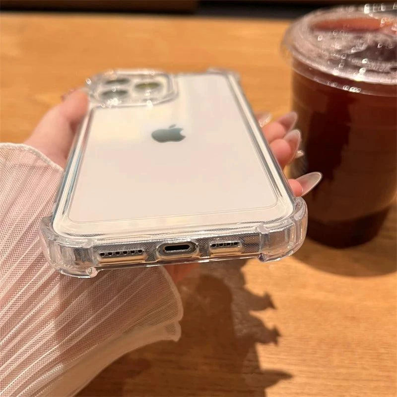 Luxury Shockproof Transparent Case For iPhone 15 14 13 12 11 Pro Max X Xs XR Max 7 8 Plus Bumper Cases Cover - MANDOTOS