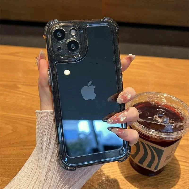 Luxury Shockproof Transparent Case For iPhone 15 14 13 12 11 Pro Max X Xs XR Max 7 8 Plus Bumper Cases Cover - MANDOTOS