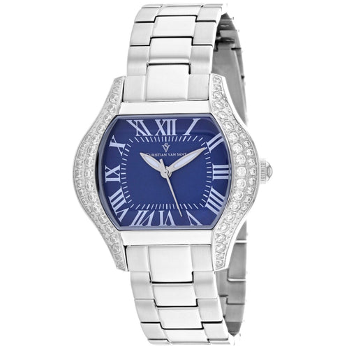 Bianca by Christian Van Sant women's watch with a sleek design, silver-tone strap, and elegant round dial.