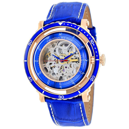 Christian Van Sant men's dome watch with a sleek round face and stainless steel band.