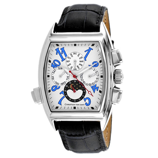 Christian Van Sant Men's Grandeur watch featuring a sleek design with a round dial and stainless steel band.