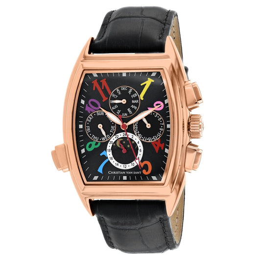 Christian Van Sant Men's Grandeur watch with a sleek silver dial and stainless steel band, stylish men's wristwatch.