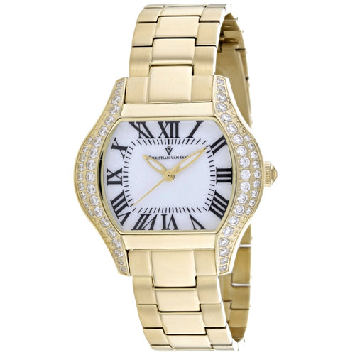 Christian Van Sant Women's Bianca watch featuring a sleek design and stainless steel band, perfect for elegant everyday wear.