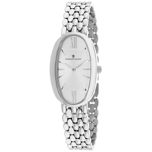 Christian Van Sant Women's Lucia watch with a sleek round face and elegant strap, showcasing sophisticated watch design.