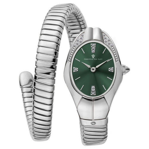 Christian Van Sant Women's Naga watch with a sleek design and metal band, showcasing a stylish timepiece from Bids.com