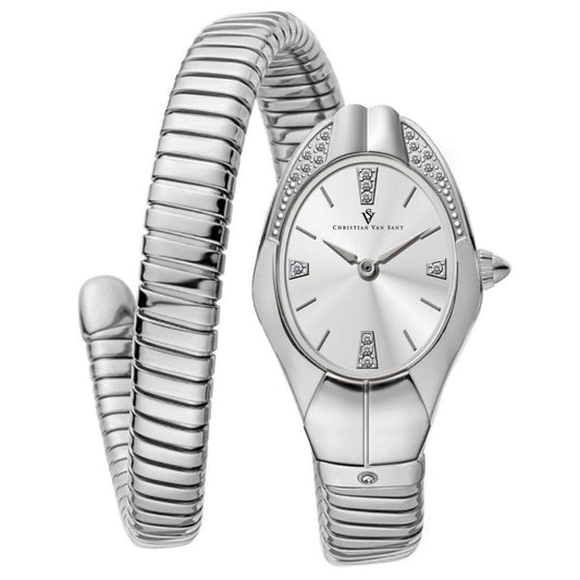 Christian Van Sant Women's Naga watch with a round face and stylish band, featuring elegant design and gold-tone accents.