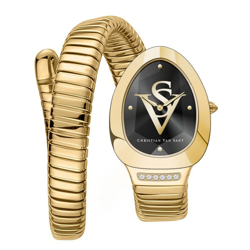 Christian Van Sant Women's Naga watch with stainless steel band and elegant face, designed for stylish women.
