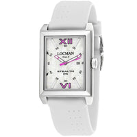Locman Men's White Silicone Strap Watch, 44mm Mop Dial, Chronograph, Italy - MANDOTOS INTERNATIONALWatches