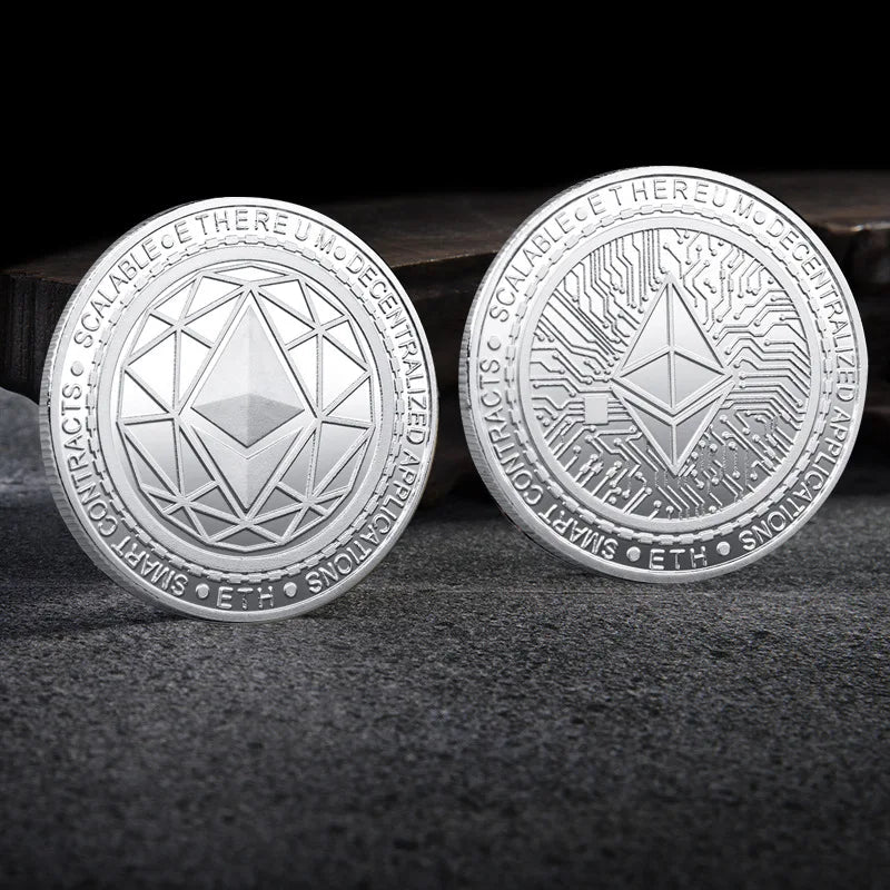 Bitcoin BTC ETH ADA XLM SHIB DOGE XRP SOL DOT LINK LTC UNI Coin Physical Metal Crypto Currency Coin Collection with Plastic Case - MANDOTOS INTERNATIONAL
