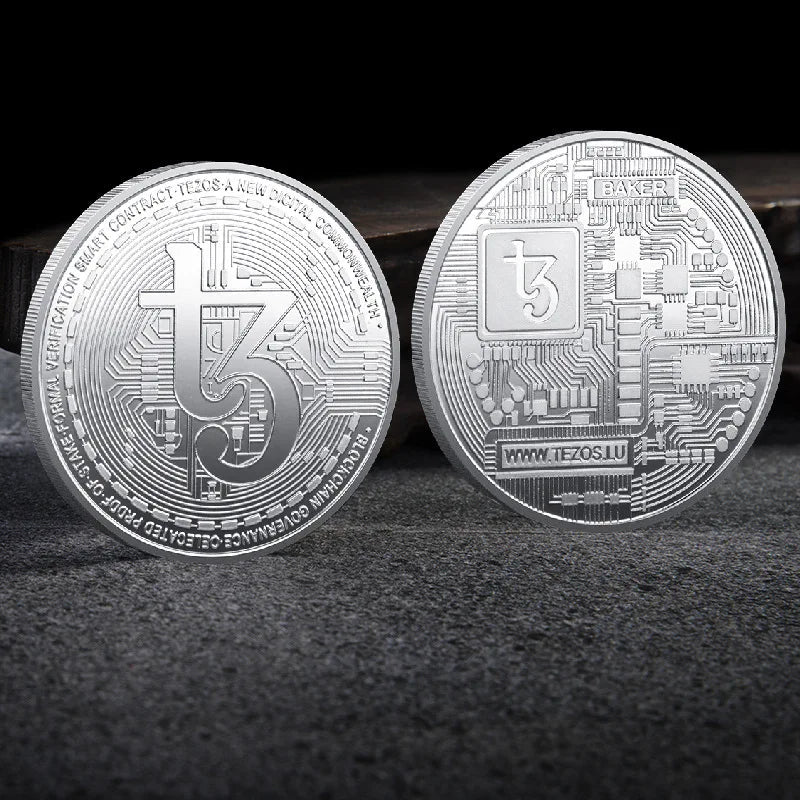 Bitcoin BTC ETH ADA XLM SHIB DOGE XRP SOL DOT LINK LTC UNI Coin Physical Metal Crypto Currency Coin Collection with Plastic Case - MANDOTOS INTERNATIONAL