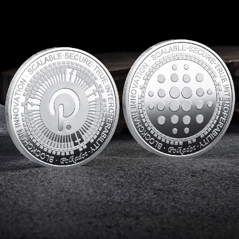Bitcoin BTC ETH ADA XLM SHIB DOGE XRP SOL DOT LINK LTC UNI Coin Physical Metal Crypto Currency Coin Collection with Plastic Case - MANDOTOS INTERNATIONAL