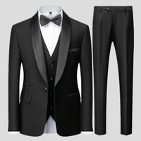 Large Size Men's Three-Piece Suit for Autumn Wedding Party in Slim Fit Style - MANDOTOS INTERNATIONAL