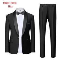 Large Size Men's Three-Piece Suit for Autumn Wedding Party in Slim Fit Style - MANDOTOS INTERNATIONAL