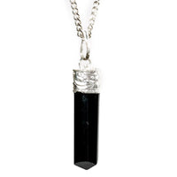 Black Tourmaline Protection Pendant Silver plated - MANDOTOS INTERNATIONAL