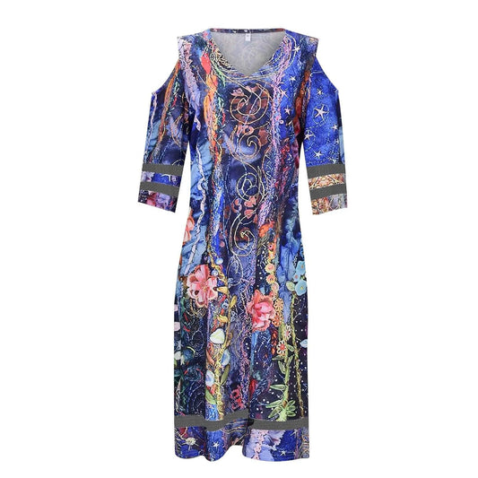 Boho Chic V-Neck Tie Dye Dresses - MANDOTOS