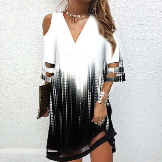 Boho Chic V-Neck Tie Dye Dresses - MANDOTOS