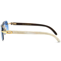 Borregls Buffalo Horn Sunglasses Men Luxury Brand Designer Eyewear Women Nylon Lens Rimless Square Buffs Eyeglasses 8300816 - MANDOTOS INTERNATIONAL