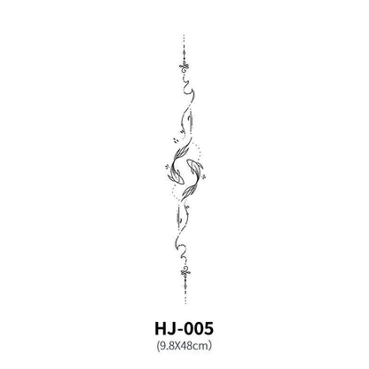 Botanical Spine Tattoo Decal - MANDOTOS