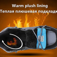 Brand Men Winter Snow Boots Waterproof Leather Sneakers Super Warm Men's Boots Outdoor Male Hiking Boots Work Shoes Size 39-47 - MANDOTOS INTERNATIONAL