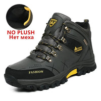 Brand Men Winter Snow Boots Waterproof Leather Sneakers Super Warm Men's Boots Outdoor Male Hiking Boots Work Shoes Size 39-47 - MANDOTOS INTERNATIONAL