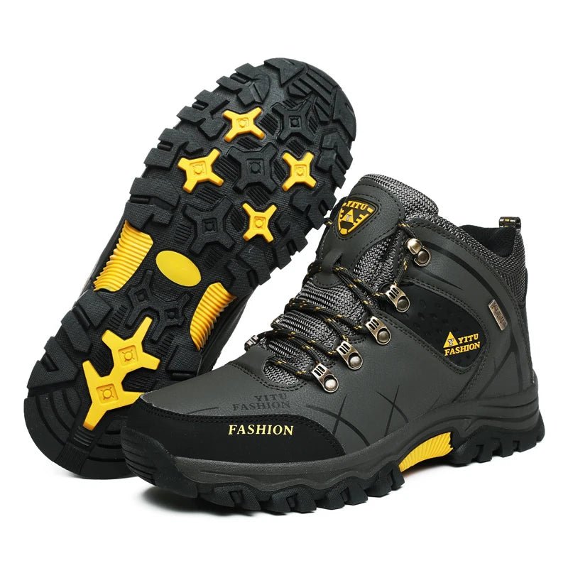 Brand Men Winter Snow Boots Waterproof Leather Sneakers Super Warm Men's Boots Outdoor Male Hiking Boots Work Shoes Size 39-47 - MANDOTOS INTERNATIONAL