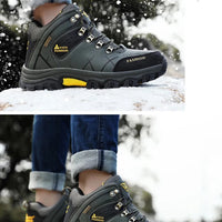 Brand Men Winter Snow Boots Waterproof Leather Sneakers Super Warm Men's Boots Outdoor Male Hiking Boots Work Shoes Size 39-47 - MANDOTOS INTERNATIONAL