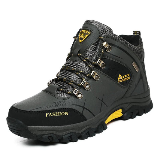 Brand Men Winter Snow Boots Waterproof Leather Sneakers Super Warm Men's Boots Outdoor Male Hiking Boots Work Shoes Size 39-47 - MANDOTOS INTERNATIONAL