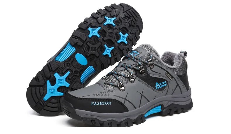 Brand Men Winter Snow Boots Waterproof Leather Sneakers Super Warm Men's Boots Outdoor Male Hiking Boots Work Shoes Size 39-47 - MANDOTOS INTERNATIONAL