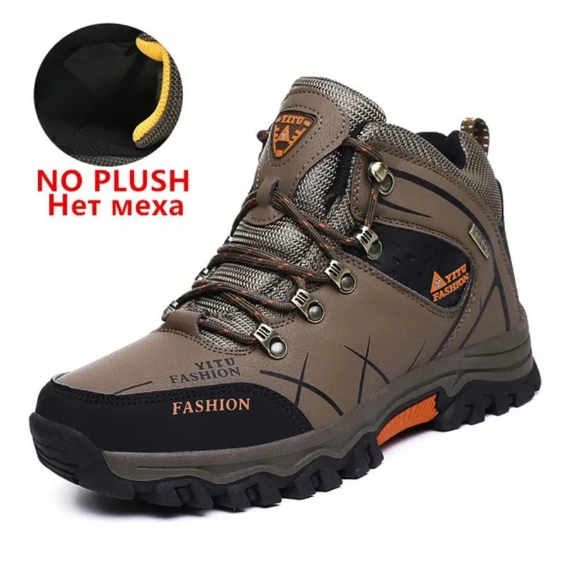 Brand Men Winter Snow Boots Waterproof Leather Sneakers Super Warm Men's Boots Outdoor Male Hiking Boots Work Shoes Size 39-47 - MANDOTOS INTERNATIONAL