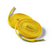 Yellow elastic shoelace from Bread's Corona Yellow collection, shown with aglet tips on a white background.