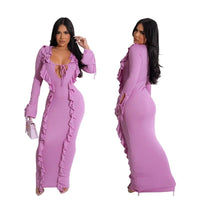 Pure Color Tied Stringy Selvedge Dress MANDOTOS