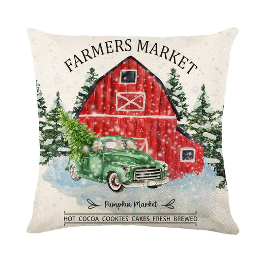 Christmas Decorations Pillow Covers Sofa Square Throw Pillow Cases Stamping Snowflake Waist Cushion Cover Home Bed Decor - MANDOTOS