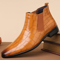 Glossy High - Top Men's Chelsea Boots Size 48 - MANDOTOS INTERNATIONAL