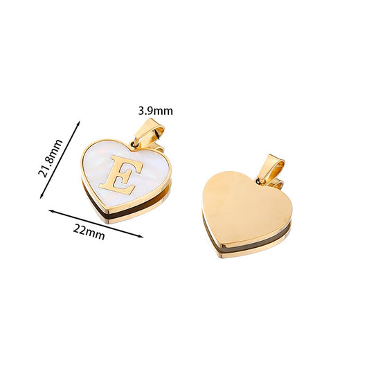 26 Letter Heart-shaped Necklace White Shell Love Clavicle Chain Fashion Personalized Necklace For Women Jewelry Valentine's Day - MANDOTOS