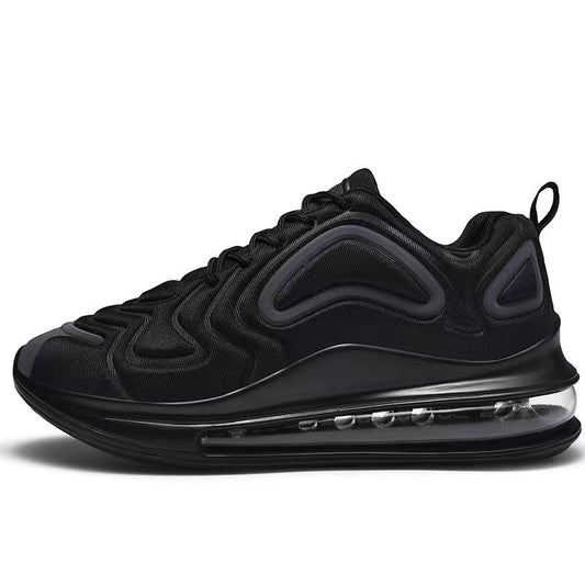 Casual Air Cushion Black Shoes Men Outdoor Breathable Lace-up Sneakers Running Sports Shoes - MANDOTOS