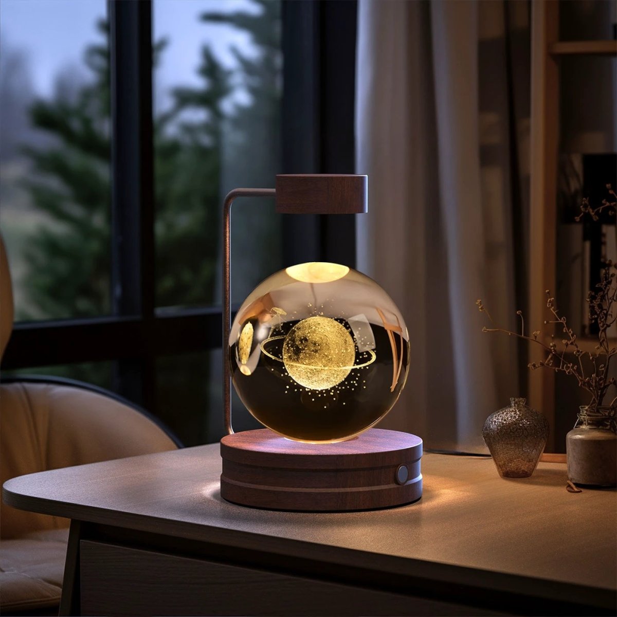 Crystal Ball Cosmic Dinosaur Indoor Night Light USB Power Warm Bedside Light Birthday Gift Night Lamp MANDOTOS