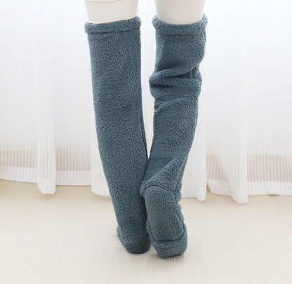 Over Knee High Fuzzy Long Socks Winter Warm Cold Leg Knee Joint Cold-proof Stockings Home Floor Sleeping Socks - MANDOTOS