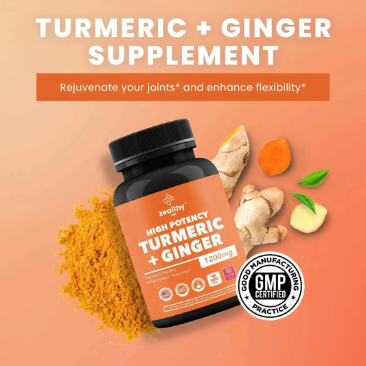 Turmeric & Ginger 1200mg Advanced Joint Support - 180 Caps - MANDOTOS INTERNATIONAL
