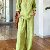 Long Sleeve Top & Full-Length Pants Two-Piece Set – 9 Colors S–3XL