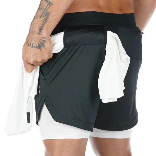 Camo Running Shorts Men Gym Sports Shorts 2 In 1 Quick Dry Workout Training Gym Fitness Jogging Short Pants Summer Men Shorts - MANDOTOS