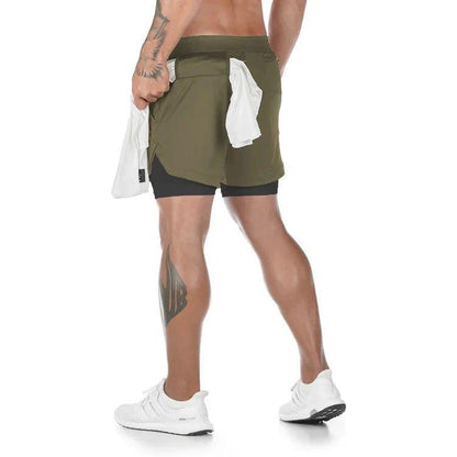 Camo Running Shorts Men Gym Sports Shorts 2 In 1 Quick Dry Workout Training Gym Fitness Jogging Short Pants Summer Men Shorts - MANDOTOS