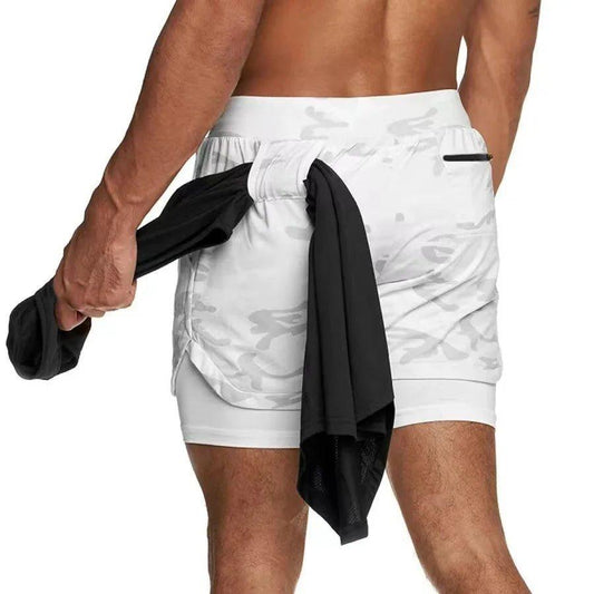 Camo Running Shorts Men Gym Sports Shorts 2 In 1 Quick Dry Workout Training Gym Fitness Jogging Short Pants Summer Men Shorts - MANDOTOS