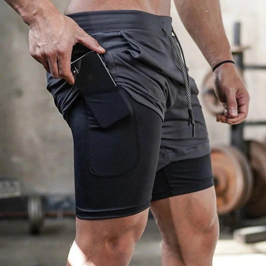 Camo Running Shorts Men Gym Sports Shorts 2 In 1 Quick Dry Workout Training Gym Fitness Jogging Short Pants Summer Men Shorts - MANDOTOS