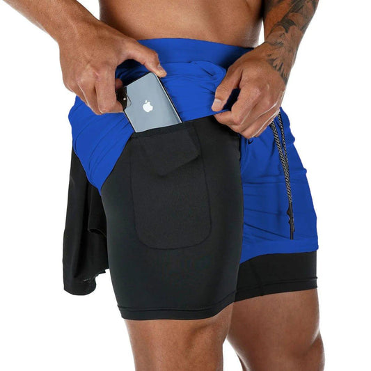 Camo Running Shorts Men Gym Sports Shorts 2 In 1 Quick Dry Workout Training Gym Fitness Jogging Short Pants Summer Men Shorts - MANDOTOS