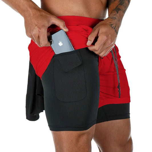 Camo Running Shorts Men Gym Sports Shorts 2 In 1 Quick Dry Workout Training Gym Fitness Jogging Short Pants Summer Men Shorts - MANDOTOS