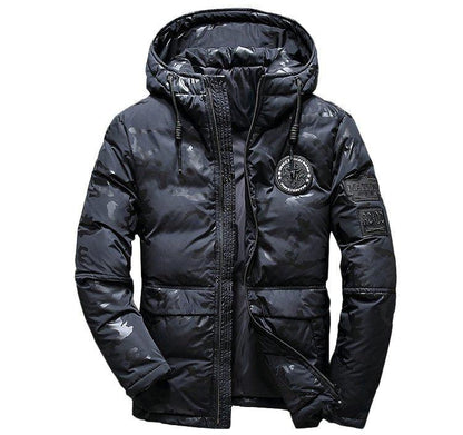 Camouflage Men's Winter Jacket Coat Hooded Casual Slim Down Parka Autumn Camo Windproof Warm Mens Overcoat - MANDOTOS